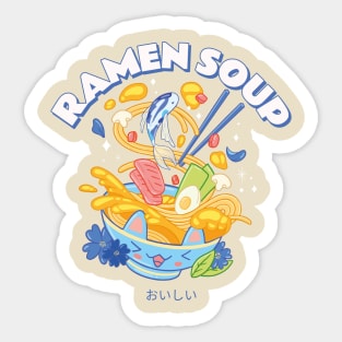 Japanese Ramen Soup Anime Aesthetic Sticker